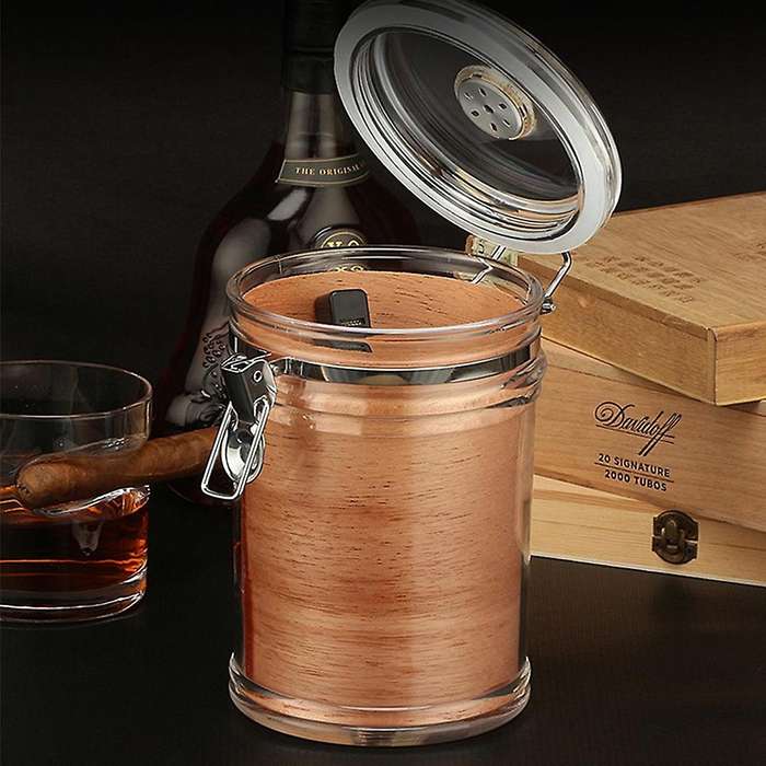 Acrylic Humidor Jar with Hygrometer and Humidifier Portable