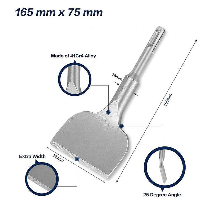 5-piece Chisel Set for Sds Plus, Pointed Chisel and U-shaped Chisel
