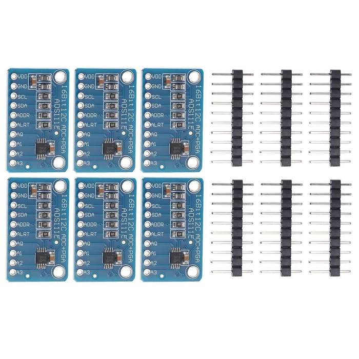 6 Pcs Ads1115 Analog to Digital Converter 16 Bit Adc Module Converter