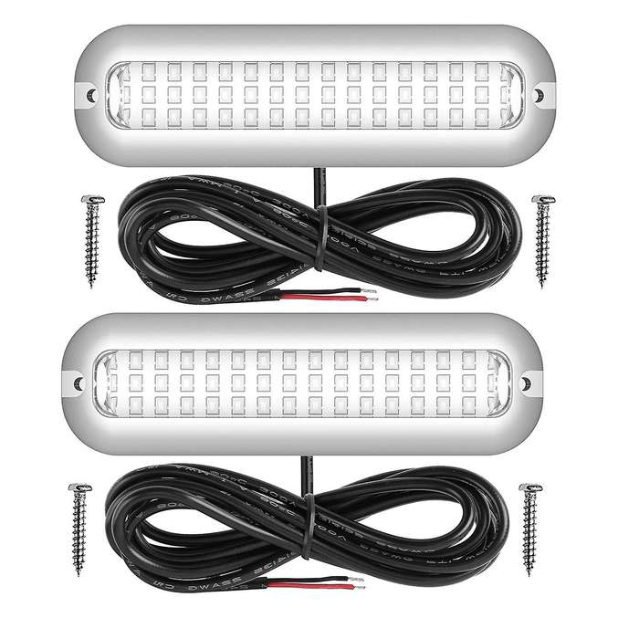 42 Led Stainless Steel Boat Transom Light Light White 2pcs
