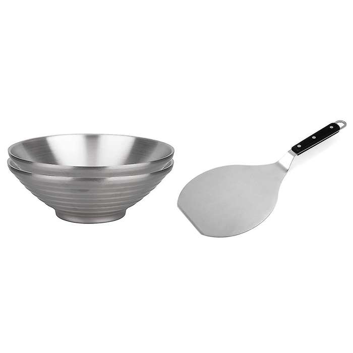 2 Piece Double Wall Bowls for Salad Noodle Soup Fruit (8.66-inch))