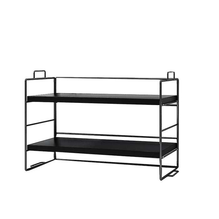 Desktop Storage Shelf Bookcase Desk Office Table All Black
