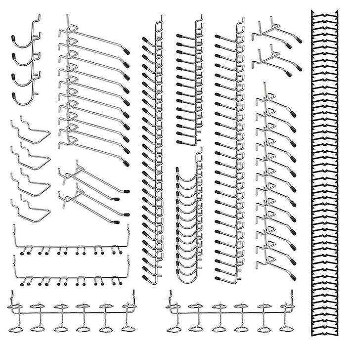 170 Pcs Hook Assortment Pegboard with Metal Hooks Set, Peg Locks