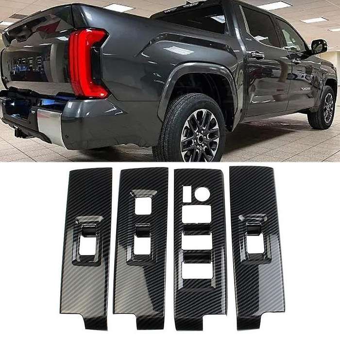 Car Carbon Fiber Abs Glass Lift Frame Decoration Cover Trim Stickers