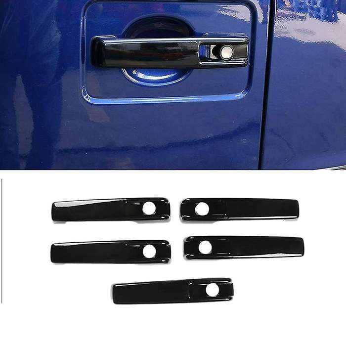 Gloss Black Outside Exterior Door Handle Protector Cover Trim