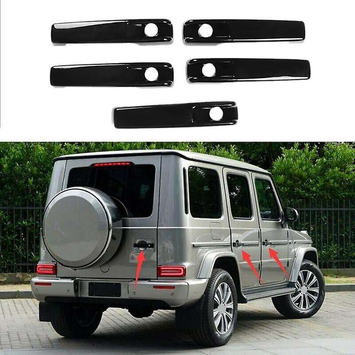 Gloss Black Outside Exterior Door Handle Protector Cover Trim