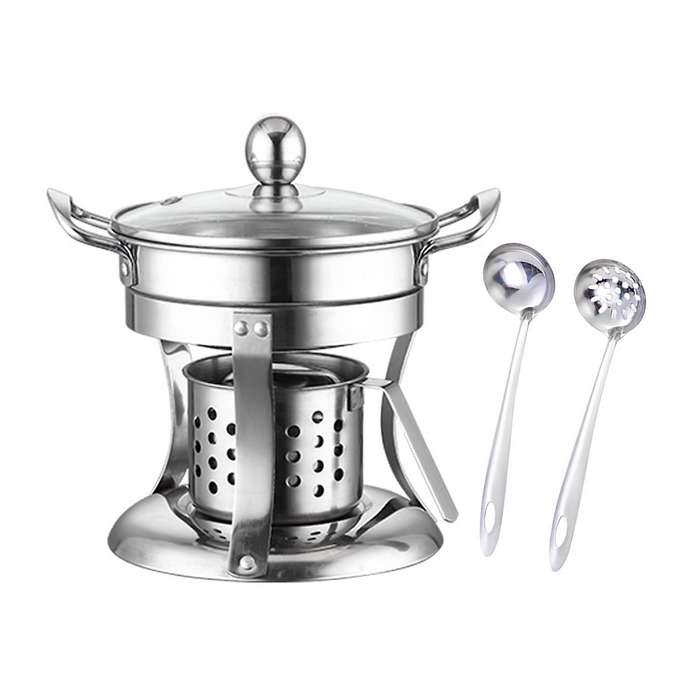 Hot Pot Stainless Steel Burning Late Alcohols Hot Pot Single Mini Pot