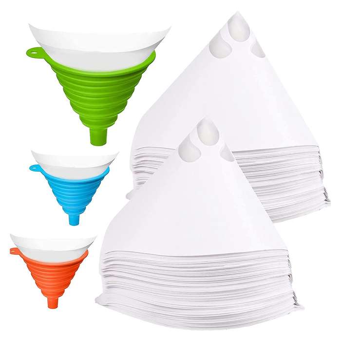 600 Pcs Paint Filters Strainer with 100 Micrometre Flow Nylon Mesh