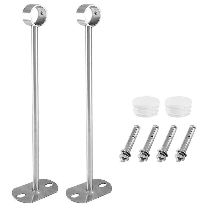 Ceiling-mount Bracket, Wardrobe Pipe Bracket, 25mm Dia, 2pcs(300mm)