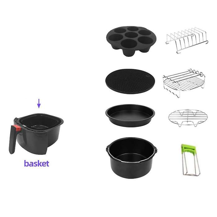 Air Fryer Accessories Set Of 8 Fit All 5.2qt-6.8qt Air Fryer Bpa Free