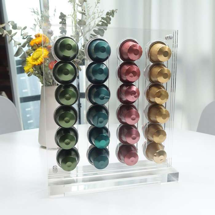 Acrylic Coffee Pods Holder for Nespresso Originalline, (40 Pods)