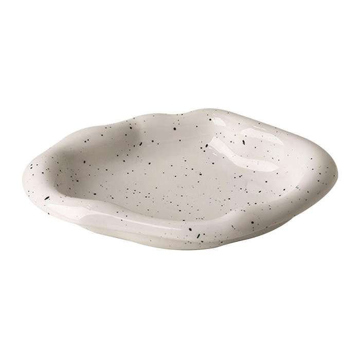 Modern Ceramic Silver Plated Plate Desktop Decoration White D