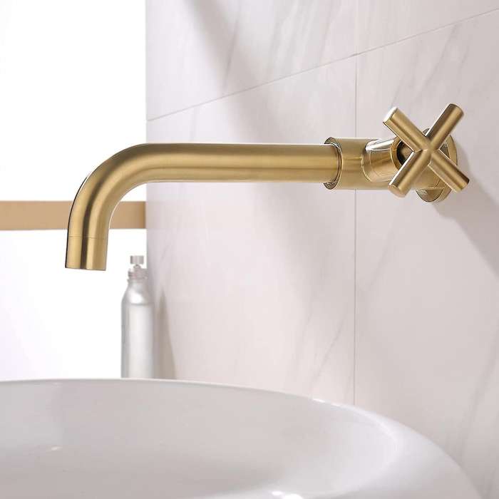 Brass Wall Mounted Sink Basin Basin Faucet Bathroom Cold Water Tap