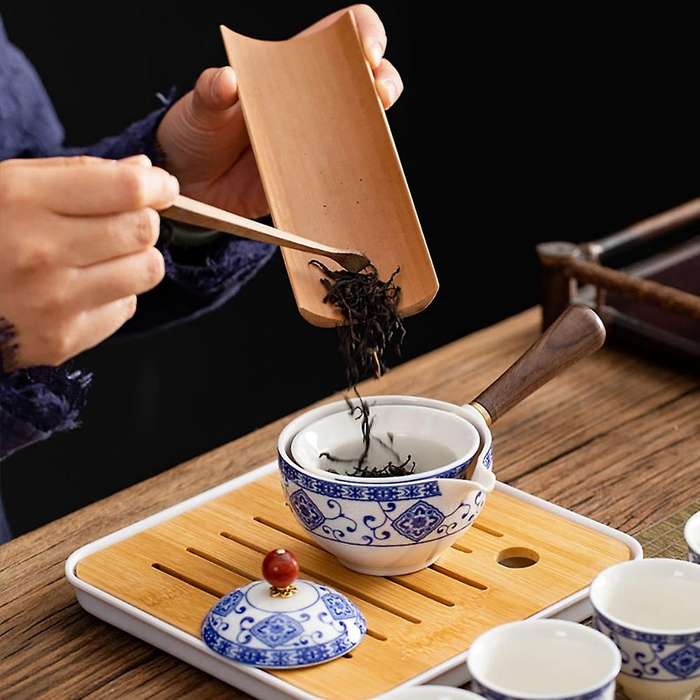 Ceramic Set Portable Travel Tea Set for Travel Family Outdoor B