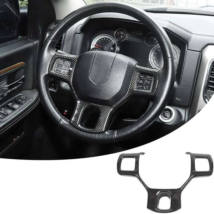Carbon Fiber Style Steering Wheel Cover Trim Interior Decoration