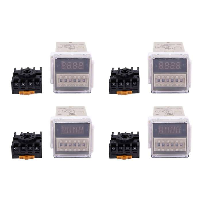 4x Ac 220v 5a Programmable Double Delay Relay Device Tool