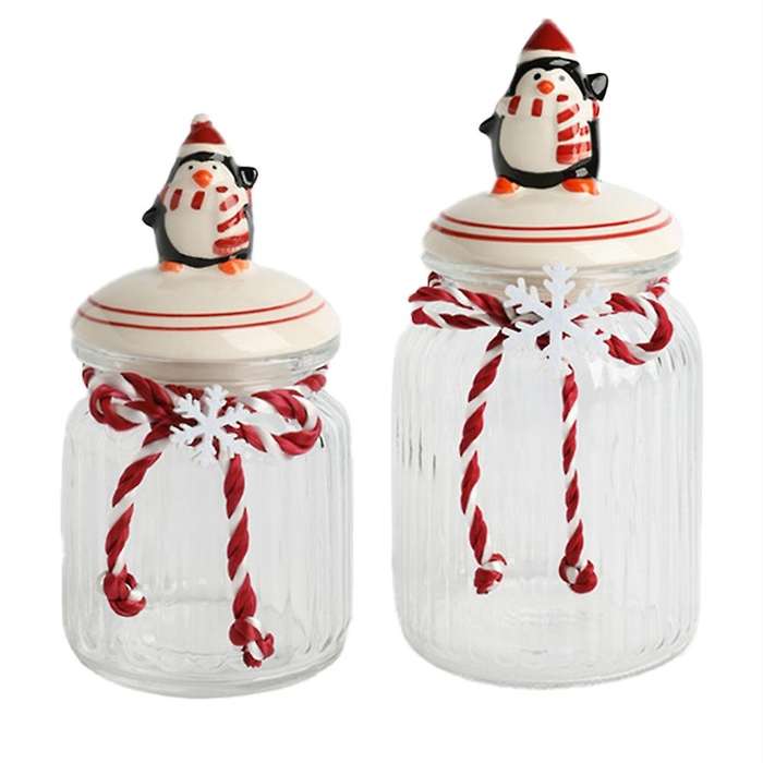 Christmas Sealed Jar Kitchen Food Dried Fruit Food Storage Bottle C