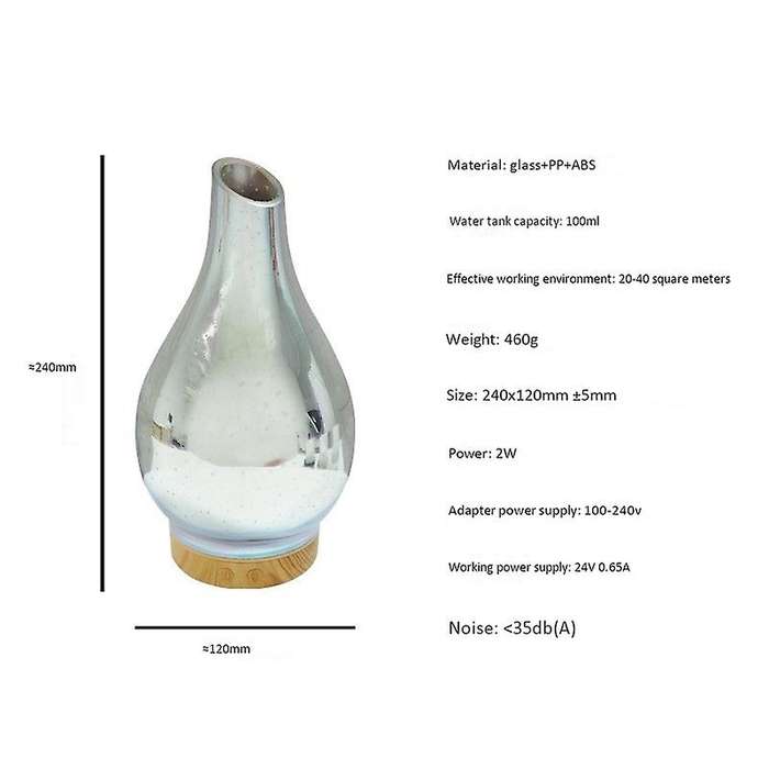 3d Glass Aromatherapy Ultrasonic Cool Mist Humidifier Eu Plug