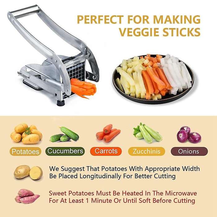 Stainless Steel French Fry Cutter, Manual Potato Slicer