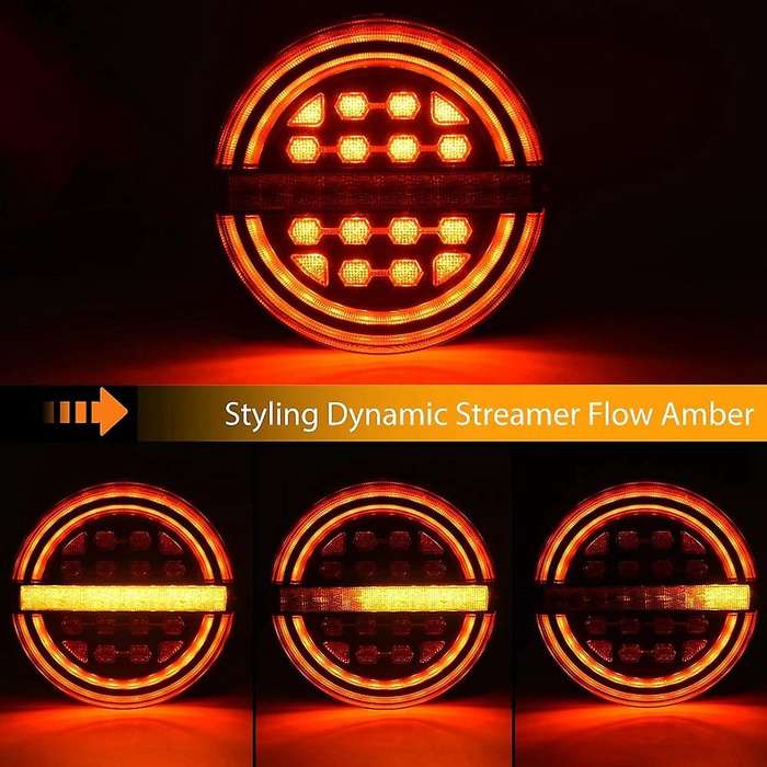 2pcs 5.3 Inch Round Led Truck Trailer Light Car Boat Caravan Lorry