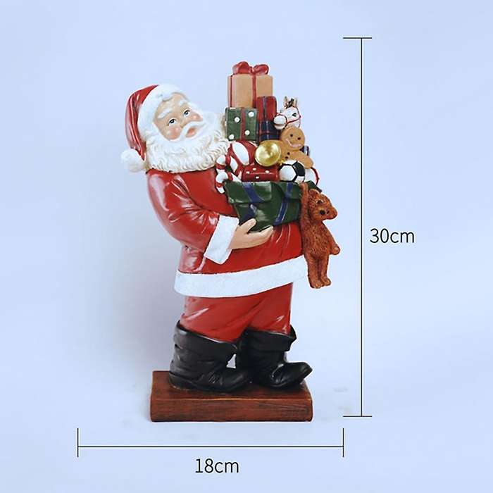 1pcs Santa Claus Sculpture Christmas Doll Resin Holiday Table Decor B