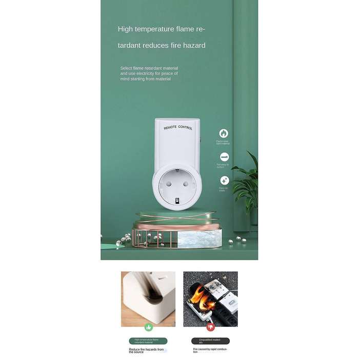 1 Drag 4 Wireless Remote Control Outlet for Small Appliance Us Plug