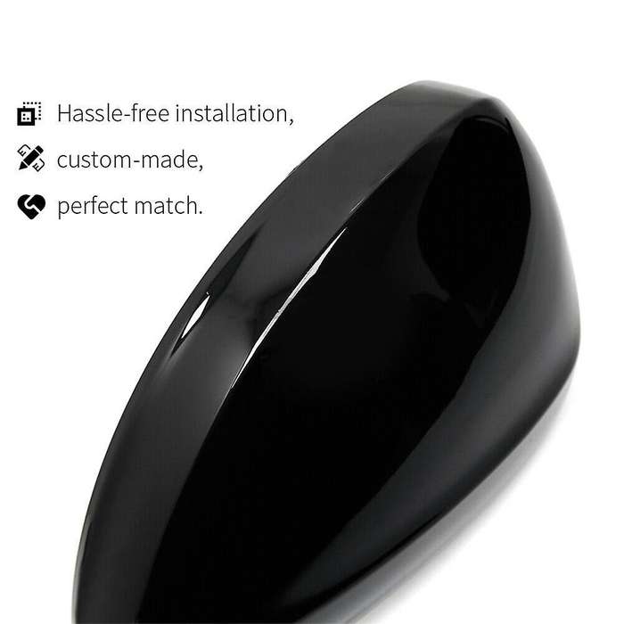 Black Door Exterior Rearview Mirror Cover Frame Shell Housing