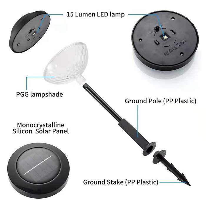 Solar Pathway Lights 4 Pack,led Solar Lights Outdoor,ip67 Waterproof