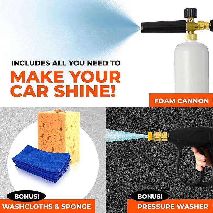 Foam Cannon Washer - Complete Set for Cars, Including Foam Grass