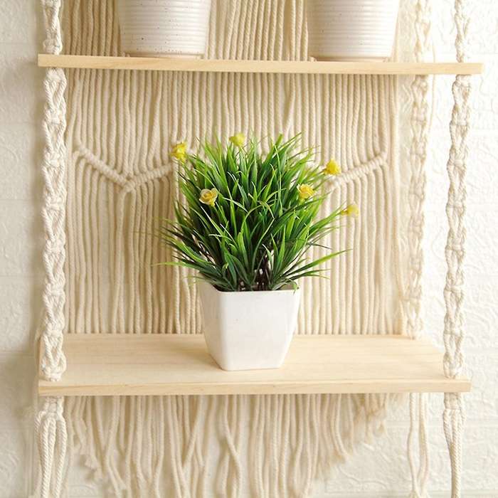 Macrame Wall Hanging Shelf - Boho Indoor Hanging Shelves