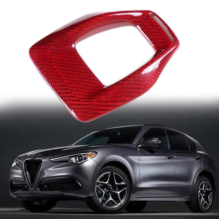 Car Real Carbon Fiber Center Console Gear Shift Panel Plate Cover