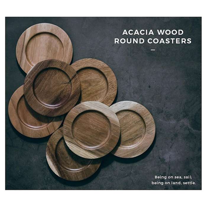 Coffee Mug Acacia Wood Insulated Coaster Cup Holder Snack Plate