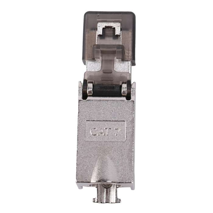 10pcs Tool-free Shielded Rj45 Cat 7 Termination Plug Connector - Gray