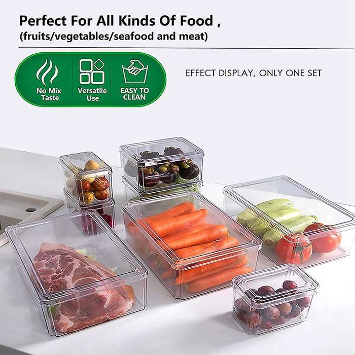Fridge Organizer Stackable,set Of 4 Kitchen Refrigerator Organizer