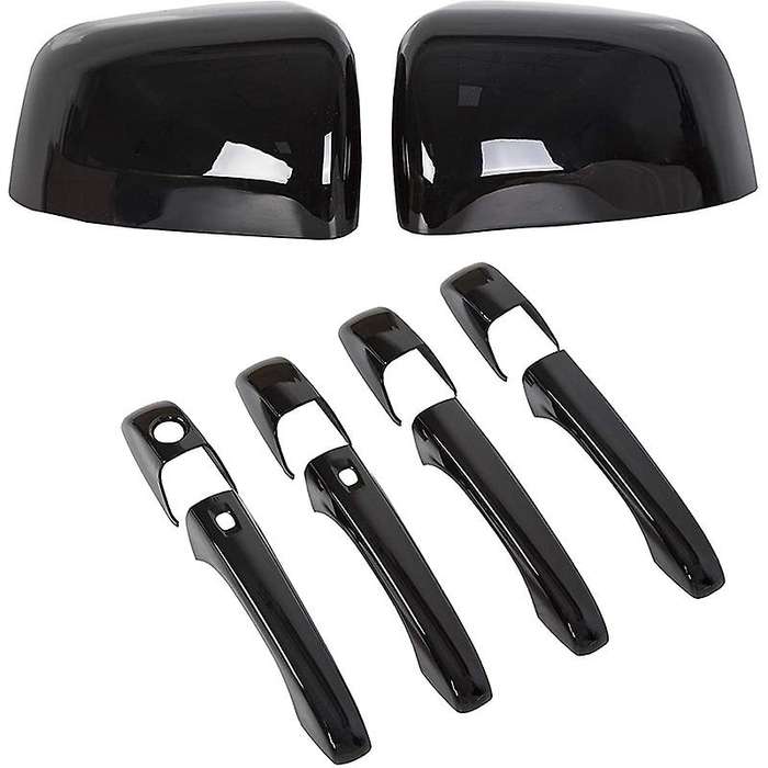Black Mirror Covers + Door Handle Covers for 2011-2020 Jeep Cherokee