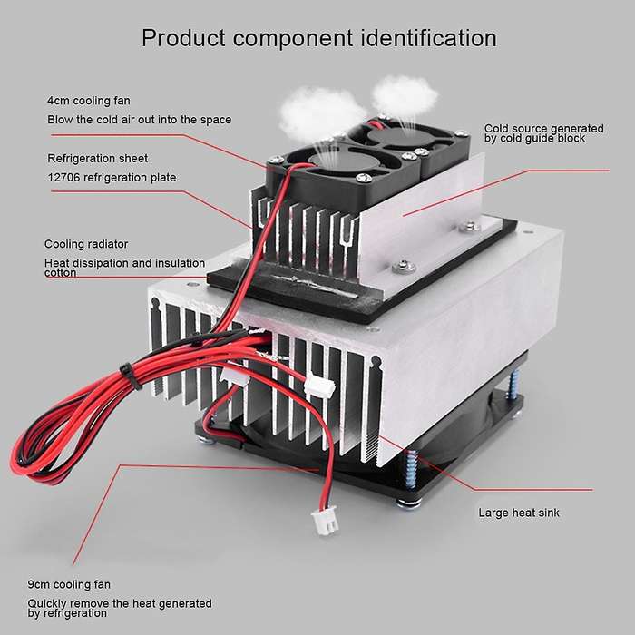 Diy Peltier Cooler Kit 12v Semiconductor Cooling System Module Kit