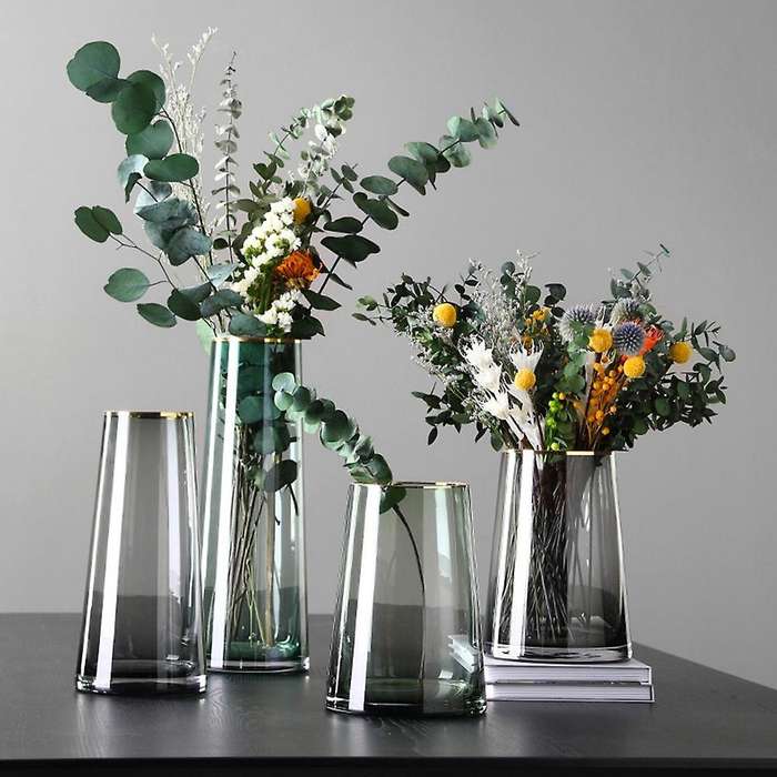 Glass Vase Nordic Home Living Room Decor Terrarium Flower Vase A