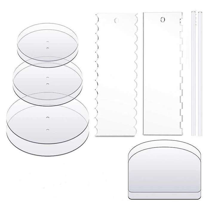 Acrylic Round Cake Discs Set,buttercream Tiered Cake Decorating Tools