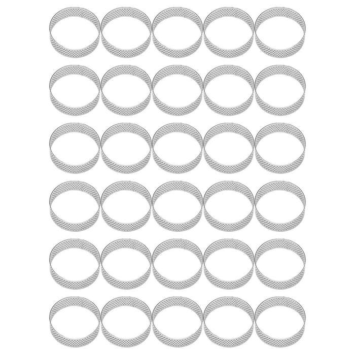 30pcs 6cm Circular Tart Ring Dessert Stainless Steel Perforation