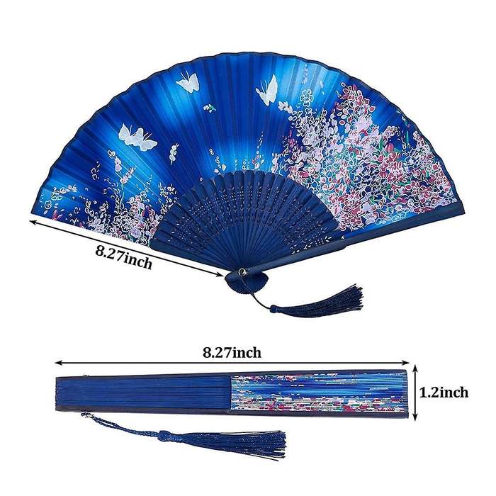 20 Pcs Chinese Vintage Style Foldable Bamboo Framed Fan for Women