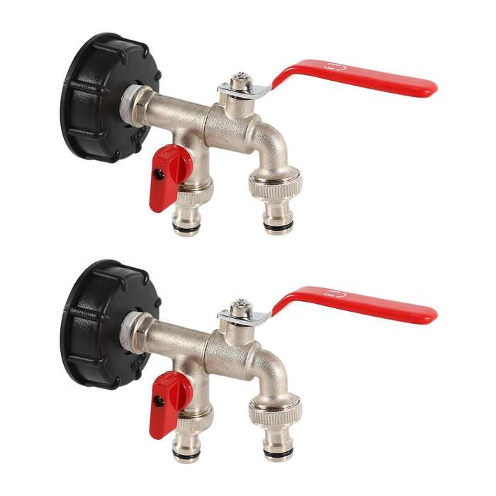 Double Tap 1000 Liter Ibc Water Tank Connector Rainwater Tank Adapter
