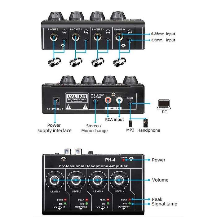 Audio Interface for Recording, Streaming and Podcasting with Dual Eu Plug