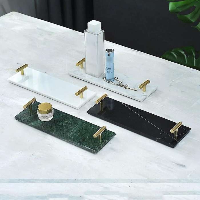 Marble Texture Tray Entrance Storage Tray Trinket Holder Jewelry A