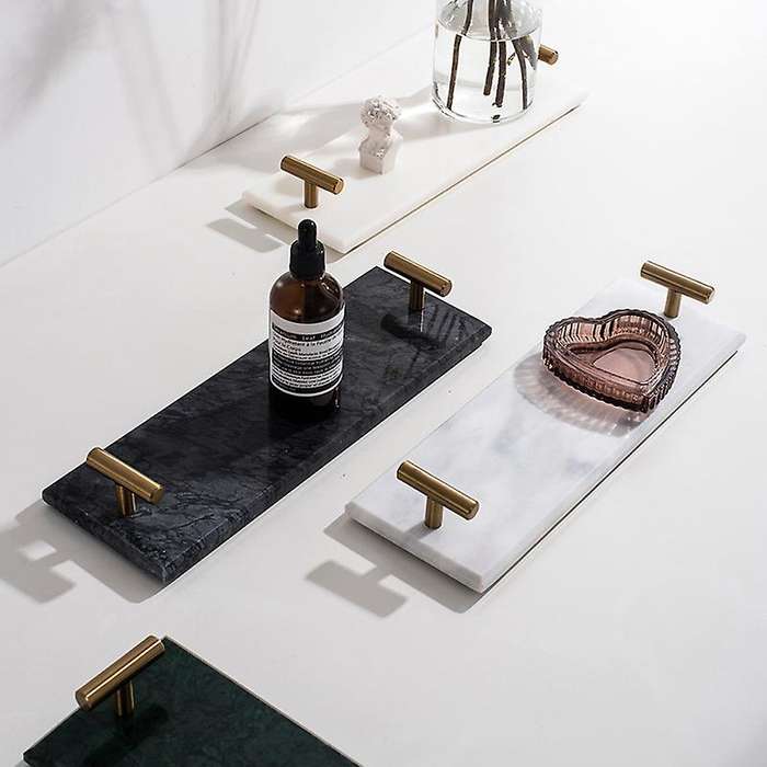 Marble Texture Tray Entrance Storage Tray Trinket Holder Jewelry A