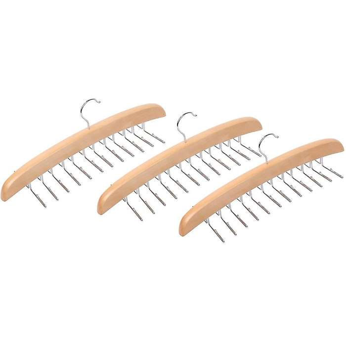 3pcs Tank Top Hanger, Bra Hanger with Premium Wood, 24 Hooks