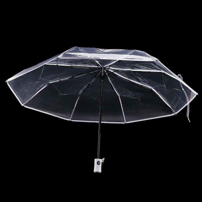 3x Transparent Umbrella Automatic Umbrella,transparent & White Border