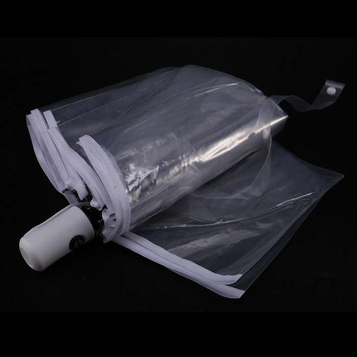 3x Transparent Umbrella Automatic Umbrella,transparent & White Border