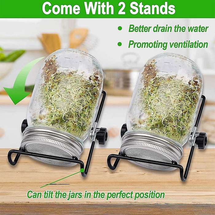 2 Sets 1000ml Glass Jar,for Home Kitchen/garden, with Holder
