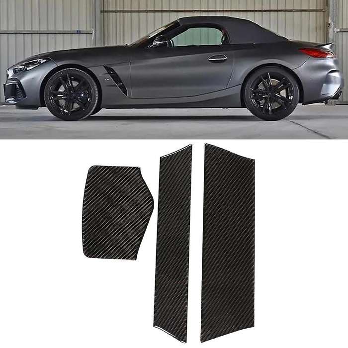 Car Soft Carbon Fiber Armrest Box Panel Cover Trim Stickers Black