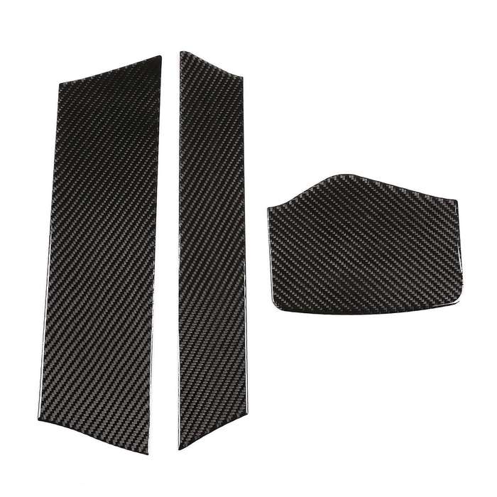 Car Soft Carbon Fiber Armrest Box Panel Cover Trim Stickers Black
